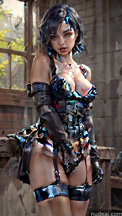 related ai porn images free for Woman One Suspension 20s Pouting Lips Blue Hair Short Hair French Prison Front View Spreading Legs Has Wings Partially Nude Dark Lighting Detailed Leather Corset Demon Style