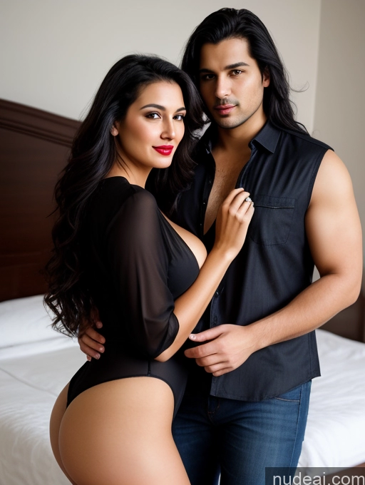 related ai porn images free for Woman + Man Two Perfect Boobs Beautiful Lipstick Big Ass Chubby 30s Seductive Sexy Face Black Hair Long Hair Indian Bedroom Front View Dress Stylish Cleavage Dark Lighting Simple Shirt Jeans Jumpsuit