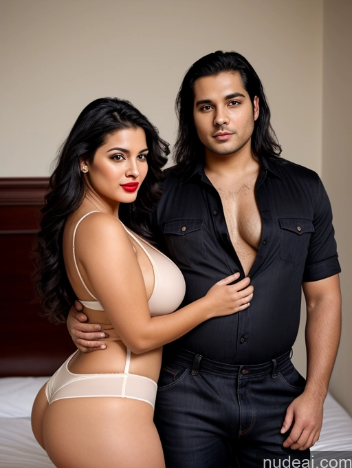 related ai porn images free for Woman + Man Two Perfect Boobs Beautiful Lipstick Big Ass Chubby 30s Seductive Sexy Face Black Hair Long Hair Indian Bedroom Front View Dress Stylish Cleavage Dark Lighting Simple Shirt Jeans Jumpsuit