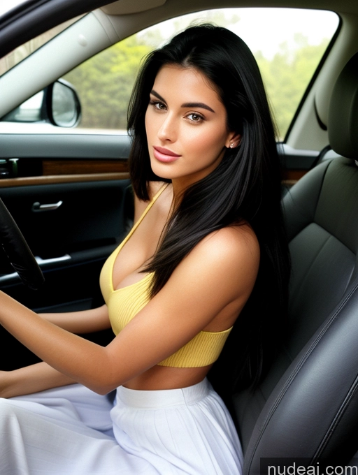 related ai porn images free for Model Beautiful Perfect Body 20s Sexy Face Black Hair Long Hair Detailed Long Skirt 90s Car Close-up View