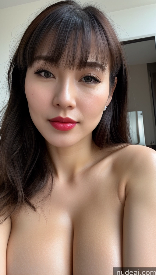 related ai porn images free for Woman One Huge Boobs Beautiful Lipstick Fairer Skin Black Hair Close-up View 30s Bangs Vietnamese Simple Detailed