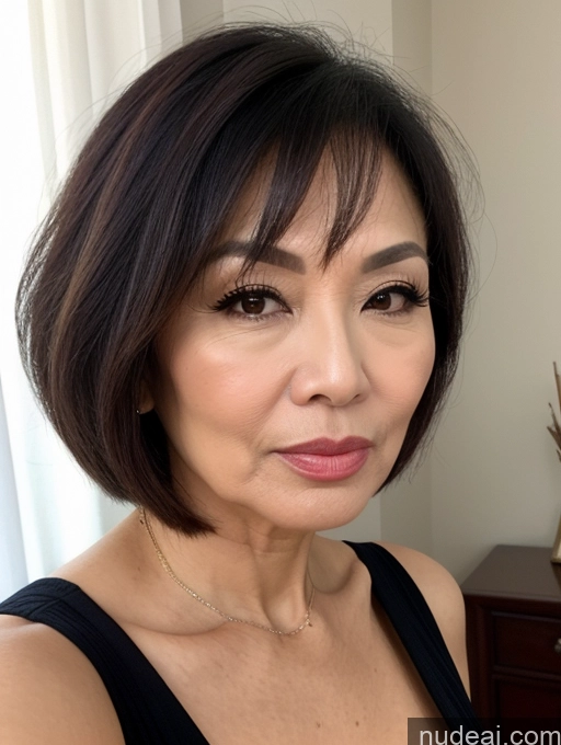 related ai porn images free for Milf Beautiful Pouting Lips Seductive 60s Asian Stylish Professor Bobcut