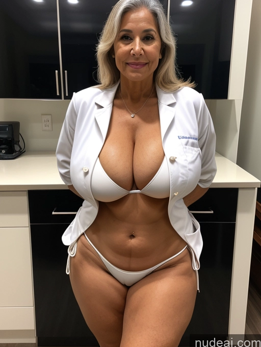 related ai porn images free for Milf One Busty Huge Boobs Tanned Skin Brazilian Front View Microkini Thong Lab Coat Professor 80s