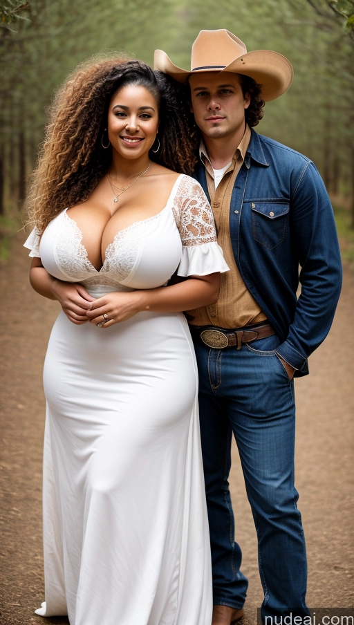 ai nude image of there is a man and woman standing together in the woods pics of Huge Boobs Perfect Boobs Big Ass Thick Big Hips Perfect Body Western Traditional Dress Dutch Curly Hair Woman + Man