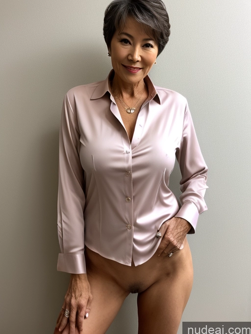 ai nude image of arafed woman in a pink shirt posing for a picture pics of Milf Perfect Boobs Perfect Body Pubic Hair 60s Pixie Chinese Spreading Legs Nude Blouse Casual Professor Shirt Stylish Suit Detailed