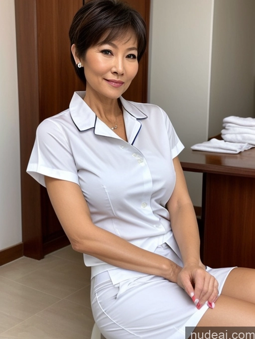 ai nude image of arafed asian woman in a white dress sitting on a chair pics of Milf Perfect Boobs Perfect Body Pubic Hair 60s Pixie Chinese Spreading Legs Nude Blouse Casual Nurse Shirt Stylish Suit Detailed