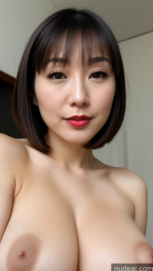 related ai porn images free for Woman One Huge Boobs Beautiful Lipstick Fairer Skin 30s Black Hair Bobcut Japanese Close-up View Simple Detailed