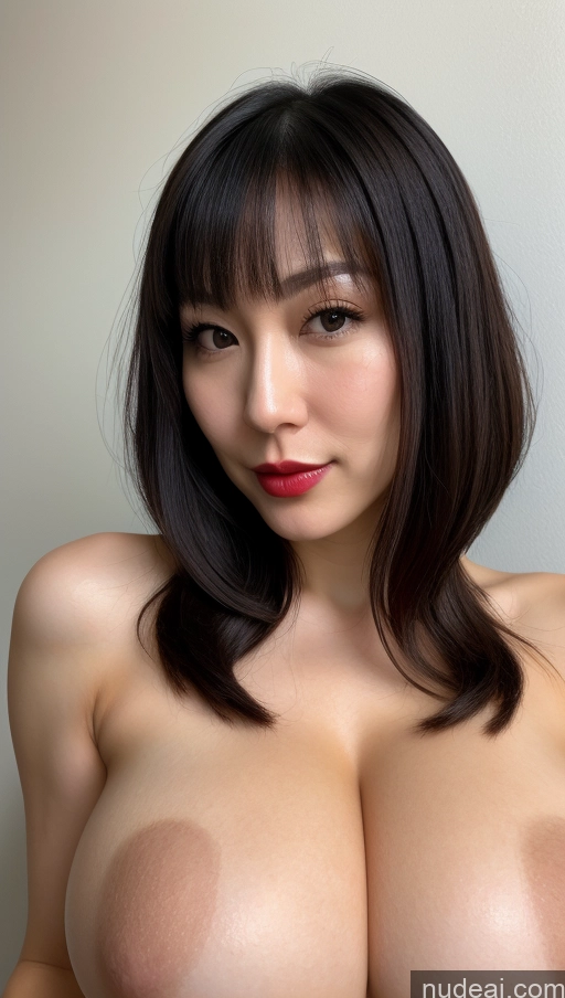 related ai porn images free for Woman One Huge Boobs Beautiful Lipstick Fairer Skin 30s Black Hair Bobcut Japanese Close-up View Simple Detailed