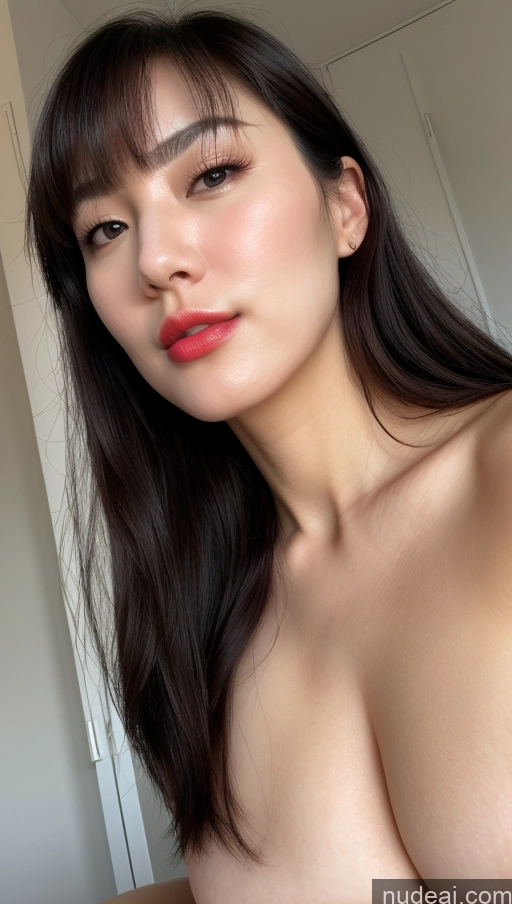 related ai porn images free for Woman One Huge Boobs Beautiful Lipstick Fairer Skin 30s Black Hair Close-up View Simple Detailed Bangs Korean