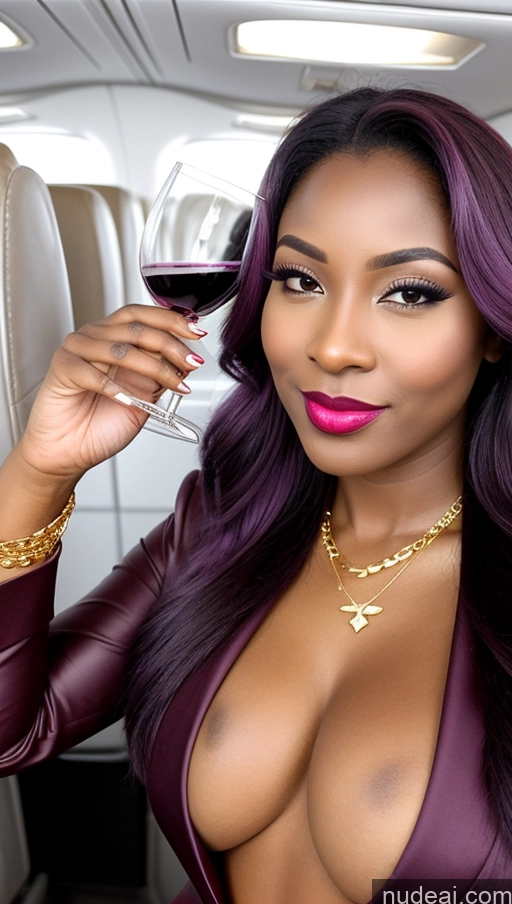 ai nude image of there is a woman in a car holding a wine glass pics of Two Tanned Skin Dark Skin Happy Seductive Sexy Face Shocked Pouting Lips Purple Hair Nigerian Wine Teacher High Heels Boots Flight Attendant Lipstick Gold Jewelry