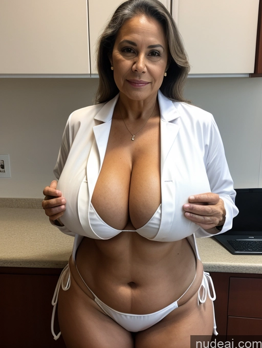 related ai porn images free for Milf One Busty Huge Boobs 70s Brazilian Front View Lab Coat Microkini Professor Thong Tanned Skin