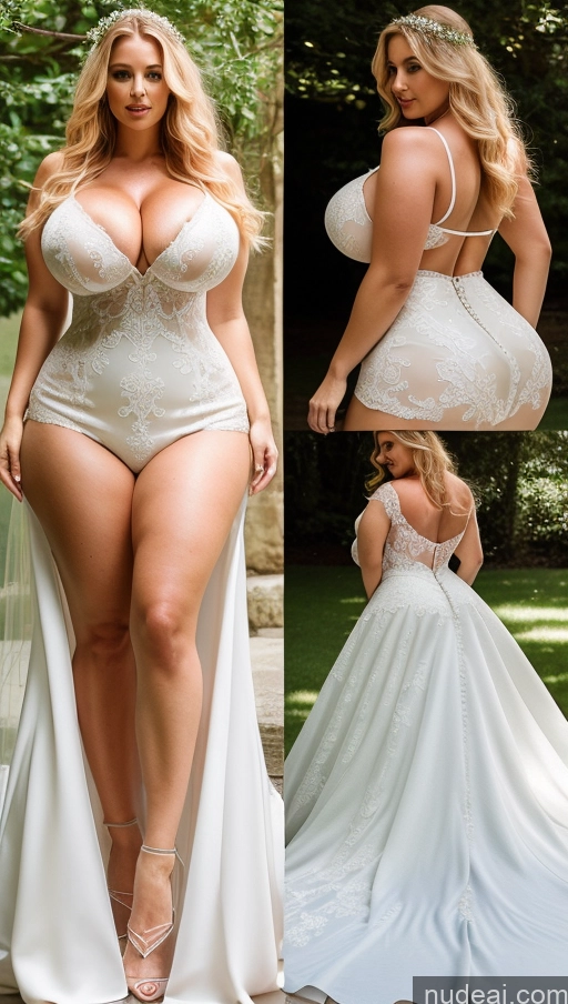 ai nude image of a woman in a white dress posing for a picture in a garden pics of Huge Boobs Perfect Boobs Thick Perfect Body Blonde Big Hips Big Ass Busty Irish Wedding