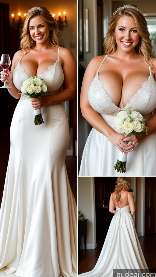 ai nude image of arafed woman in a wedding dress holding a glass of wine pics of Huge Boobs Perfect Boobs Thick Perfect Body Blonde Big Hips Big Ass Busty Irish Wedding Happy Wine