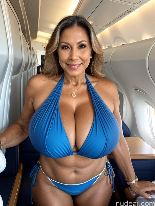 related ai porn images free for Milf One Busty Huge Boobs Tanned Skin 70s Brazilian Front View Microkini Thong Flight Attendant