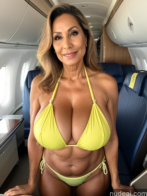 related ai porn images free for Milf One Busty Huge Boobs Tanned Skin 70s Brazilian Front View Microkini Thong Flight Attendant