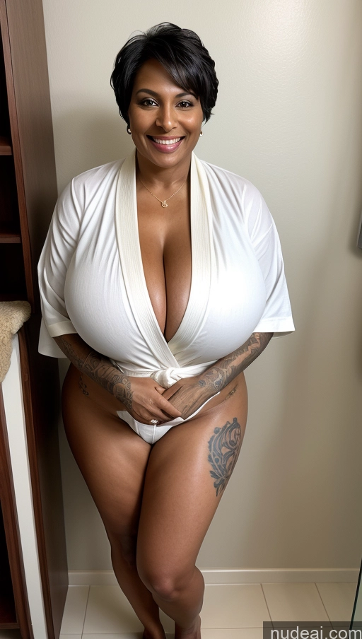 related ai porn images free for Busty Huge Boobs Beautiful Tattoos Big Ass Big Hips Tall Dark Skin 50s Sexy Face Indian Front View T-pose Detailed Milf Perfect Body Pixie Bathrobe Partially Nude Happy Black Hair Bathroom