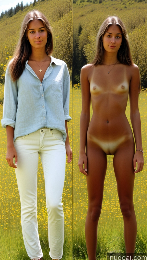 related ai porn images free for Skinny 18 Tanned Skin 70s Casual Meadow Detailed Onoff White VS-Tanliner