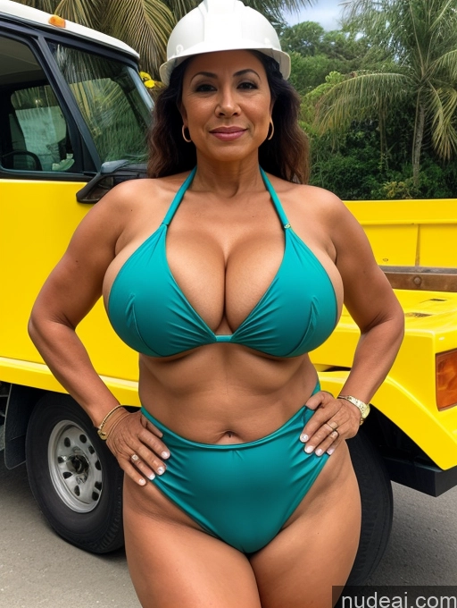 related ai porn images free for Milf One Busty Huge Boobs Tanned Skin Brazilian Front View Microkini Thong Construction Worker 60s