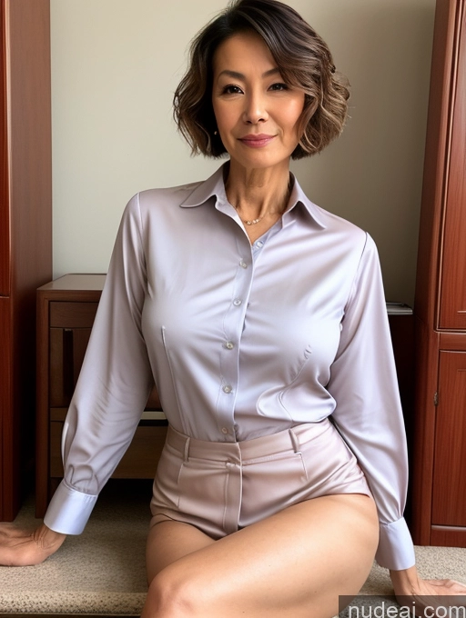 ai nude image of arafed woman sitting on a step with a shirt on pics of Milf Perfect Boobs Perfect Body Pubic Hair 60s Pixie Chinese Spreading Legs Nude Blouse Casual Shirt Stylish Suit Teacher Detailed