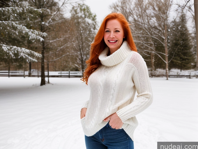 related ai porn images free for One Fairer Skin 40s Happy Long Hair Front View Jeans Boots Perfect Boobs Model Swedish Ginger Snow Sweater