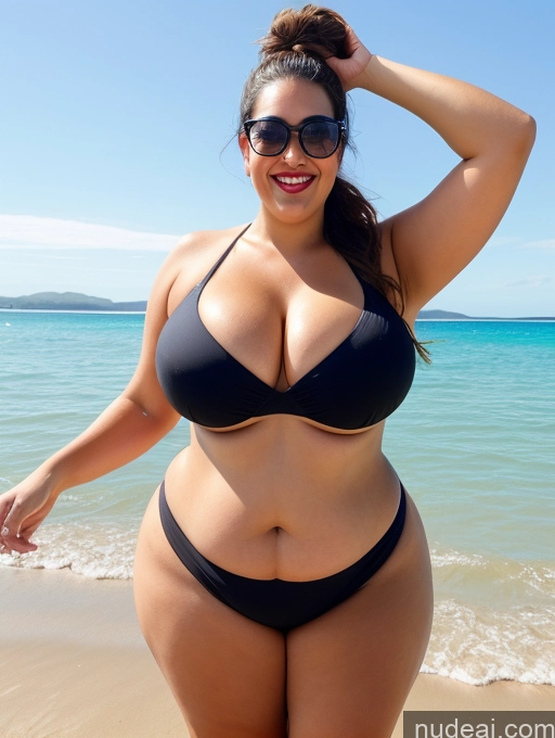 related ai porn images free for Woman Fat 20s Happy Brunette Ponytail White Beach T-pose Bikini Sunglasses Lipstick Big Hips Busty Huge Boobs Chubby Thick Front View