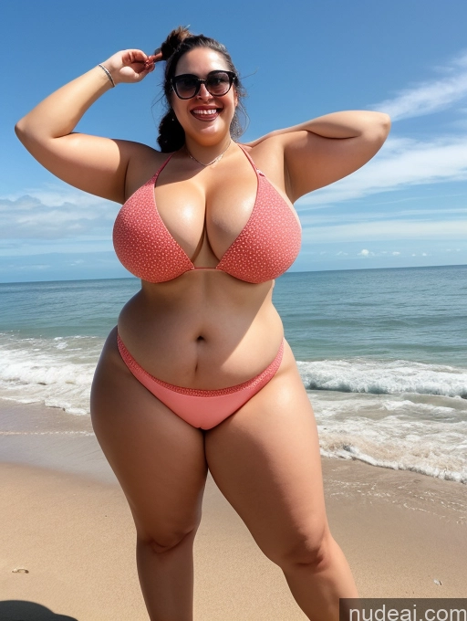 related ai porn images free for Woman Fat 20s Happy Brunette Ponytail White Beach T-pose Bikini Sunglasses Lipstick Big Hips Busty Huge Boobs Chubby Thick Front View