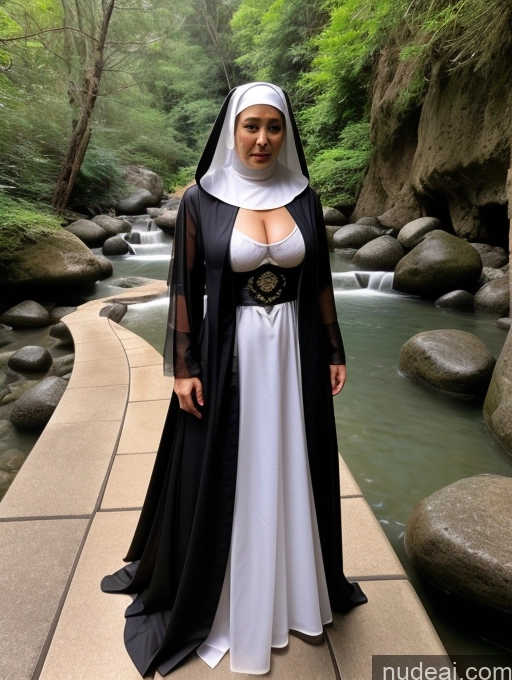 Busty Perfect Boobs Perfect Body Oiled Body Big Hips Sexy Face White Hair Japanese Onsen Khorne Cleavage Jewelry 30s Transparent Nun Curly Hair