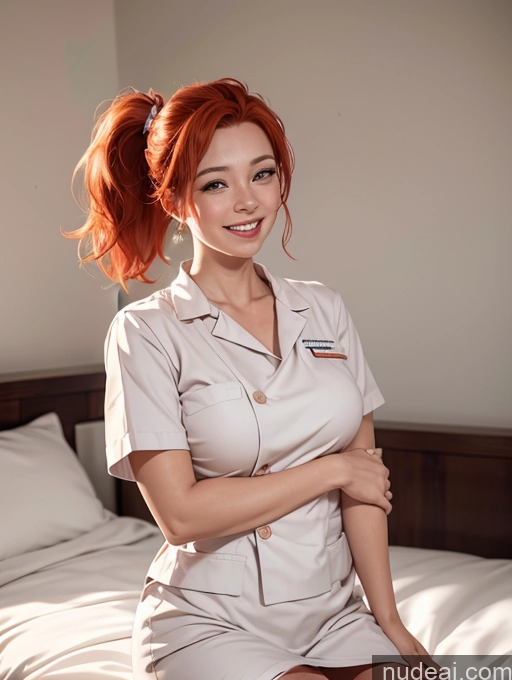 related ai porn images free for Perfect Boobs Happy Ginger Ponytail Bedroom Nurse