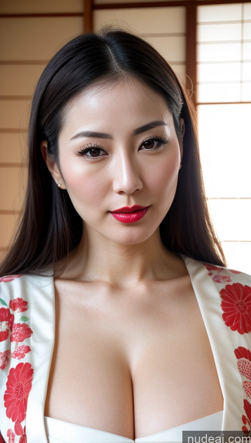 related ai porn images free for Woman One Huge Boobs Beautiful Lipstick Fairer Skin 30s Black Hair Close-up View Simple Detailed Japanese Kimono Slicked