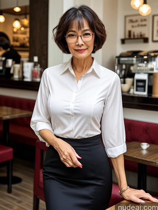 related ai porn images free for Milf Perfect Boobs Perfect Body Glasses Short Hair Chinese Cafe Blouse Bra Casual Professor Secretary Shirt Stylish Suit Detailed Cleavage 70s