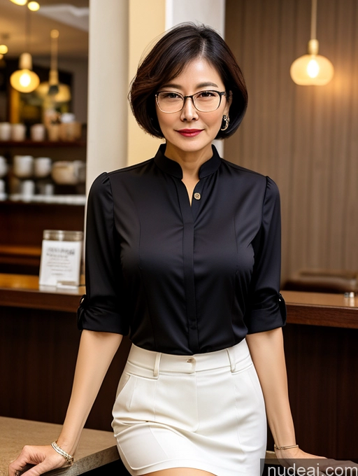 related ai porn images free for Milf Perfect Boobs Perfect Body Glasses Short Hair Chinese Cafe Blouse Bra Casual Professor Secretary Shirt Stylish Suit Detailed Cleavage 70s Dark Lighting