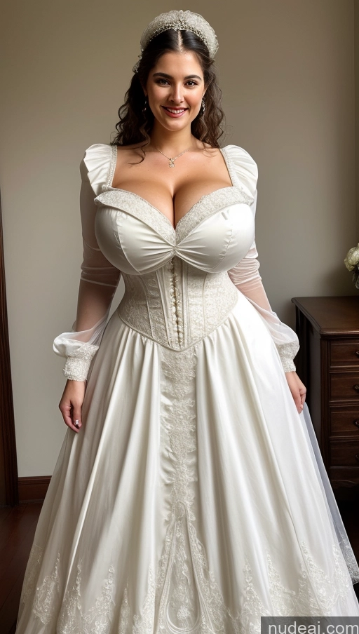 ai nude image of arafed woman in a wedding dress posing for a picture pics of Huge Boobs Busty Perfect Boobs Perfect Body Big Hips Wedding Victorian Beautiful Curly Hair Happy Big Ass Long Legs British