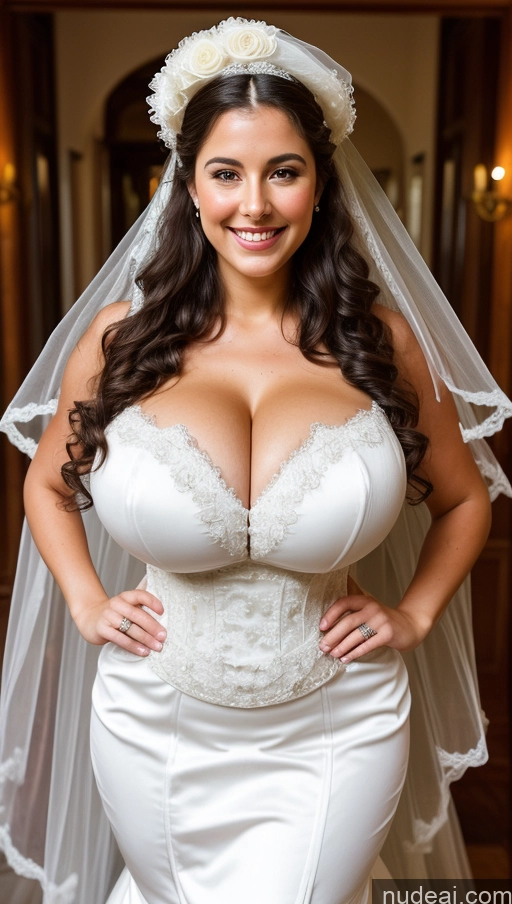 ai nude image of arafed woman in a wedding dress posing for a picture pics of Huge Boobs Busty Perfect Boobs Perfect Body Big Hips Wedding Victorian Beautiful Curly Hair Happy Big Ass Long Legs British