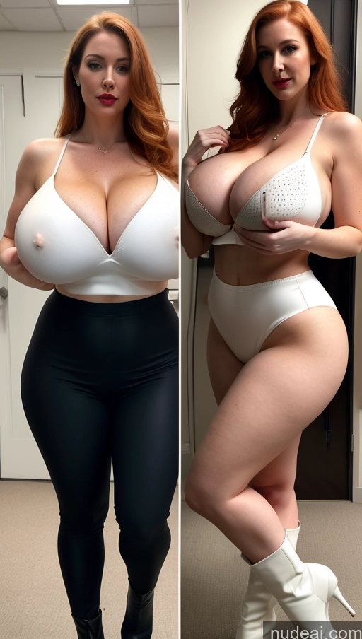 ai nude image of two pictures of a woman in a white bra top and black pants pics of Huge Boobs Perfect Boobs Perfect Body Fairer Skin Busty Beautiful Lipstick Suit Secretary Big Ass Big Hips Boots Irish