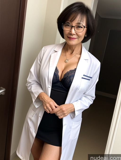 related ai porn images free for Milf Two Perfect Boobs Beautiful Glasses Perfect Body Short Hair 70s Chinese Bra Casual Doctor Lab Coat Cleavage Dark Lighting Detailed Sexy Face