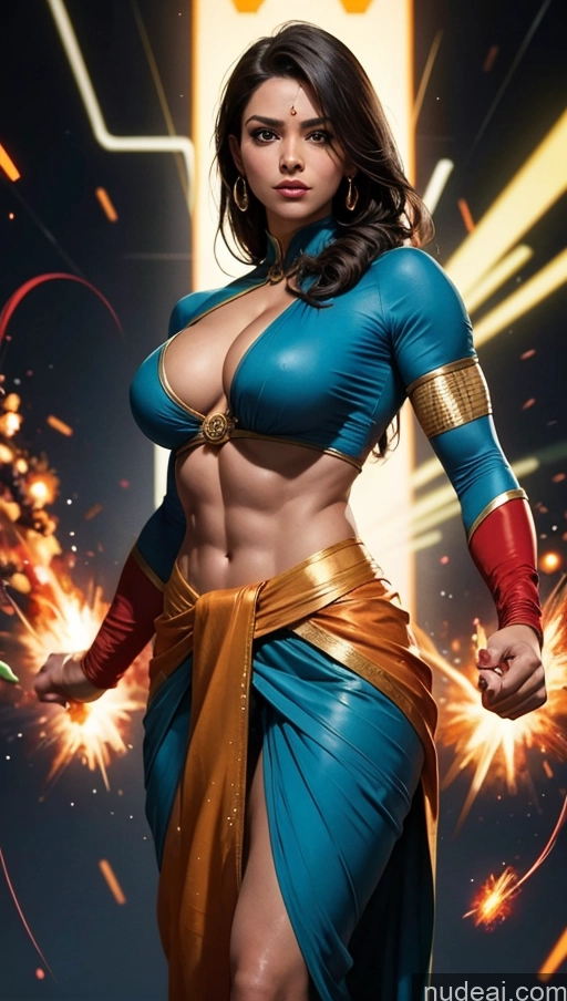 related ai porn images free for Sari Superheroine Several Busty Muscular Abs Science Fiction Style Superhero Powering Up