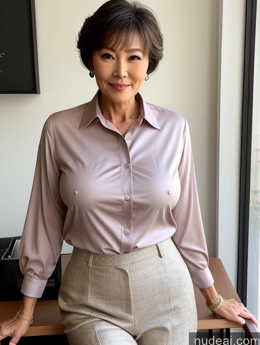 ai nude image of there is a woman standing in front of a window wearing a pink shirt pics of Milf Perfect Boobs Thick Perfect Body Pubic Hair 60s Pixie Chinese Spreading Legs Nude Blouse Casual Shirt Stylish Suit Teacher Detailed