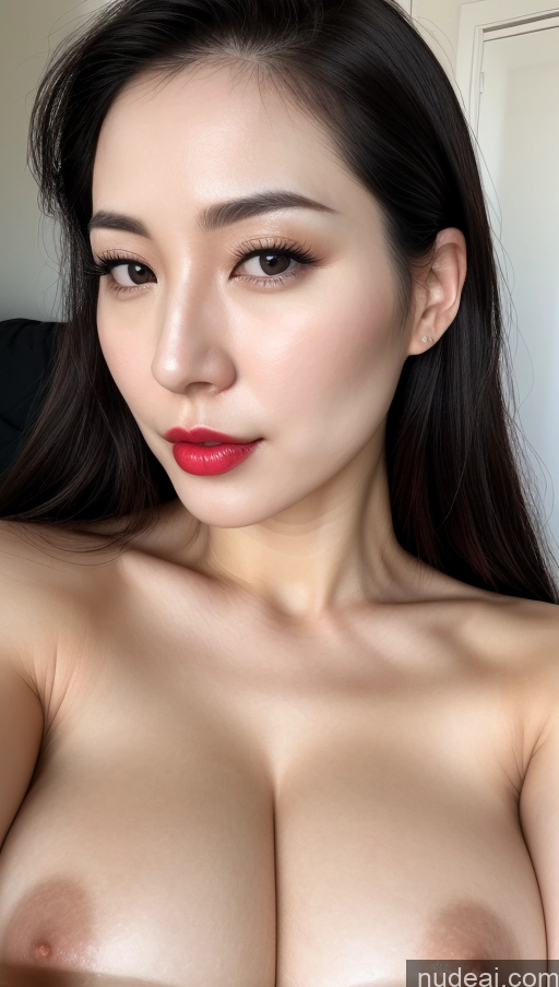 related ai porn images free for Woman One Huge Boobs Beautiful Lipstick Fairer Skin 30s Black Hair Slicked Korean Close-up View