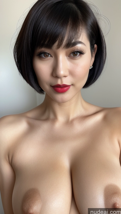 related ai porn images free for Woman One Huge Boobs Beautiful Lipstick Fairer Skin 30s Black Hair Close-up View Simple Detailed Short Hair Vietnamese