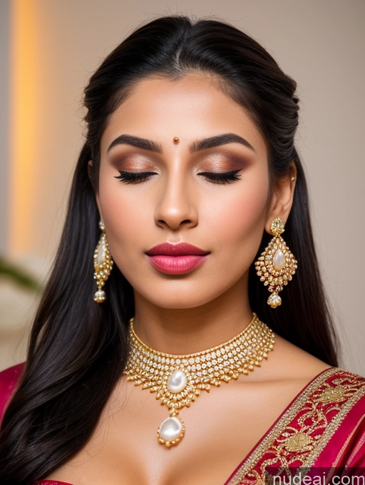 ai nude image of a close up of a woman wearing a necklace and earrings pics of Woman Beautiful Lipstick Oiled Body 18 Orgasm Pouting Lips Black Hair Ponytail Indian Bedroom Traditional Diamond Jewelry Gold Jewelry Jewelry Pearl Jewelry Bright Lighting Sexy Face 3d Wedding