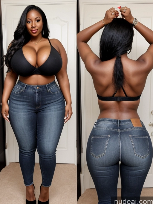 related ai porn images free for Woman One Huge Boobs Perfect Boobs Beautiful Big Ass Thick Big Hips Perfect Body 30s Black Hair Ponytail African Cleavage Detailed High Heels Jeans Shirt