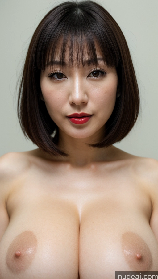 related ai porn images free for Woman One Huge Boobs Beautiful Lipstick Fairer Skin 30s Black Hair Close-up View Detailed Japanese Bobcut