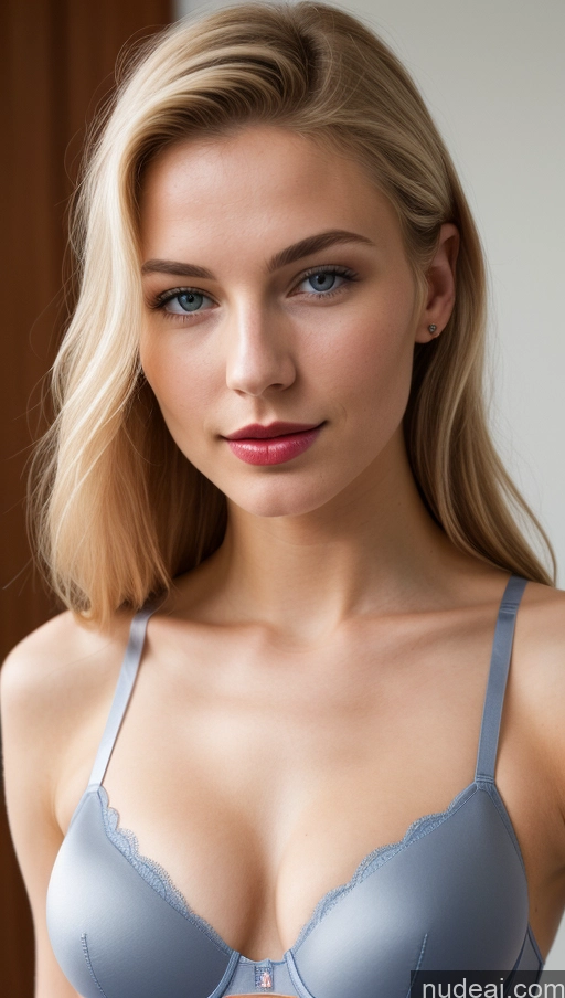 ai nude image of arafed woman in a blue bra with a pink lip and a pink lip pics of Beautiful Perfect Boobs Small Tits Lipstick Skinny Short Perfect Body 18 Seductive Hair Bun Skin Detail (beta) Push-up Bra Scandinavian