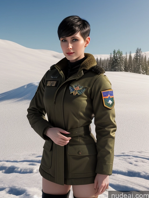 related ai porn images free for Perfect Body Fairer Skin Woman 20s Black Hair Pixie 3d Military Russian Snow