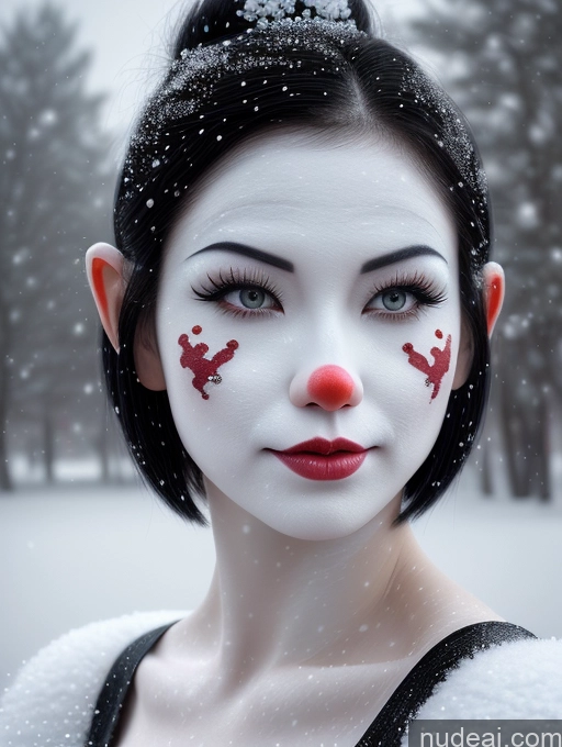 related ai porn images free for Perfect Body Fairer Skin Woman 20s Black Hair Pixie 3d Chinese Snow Clown