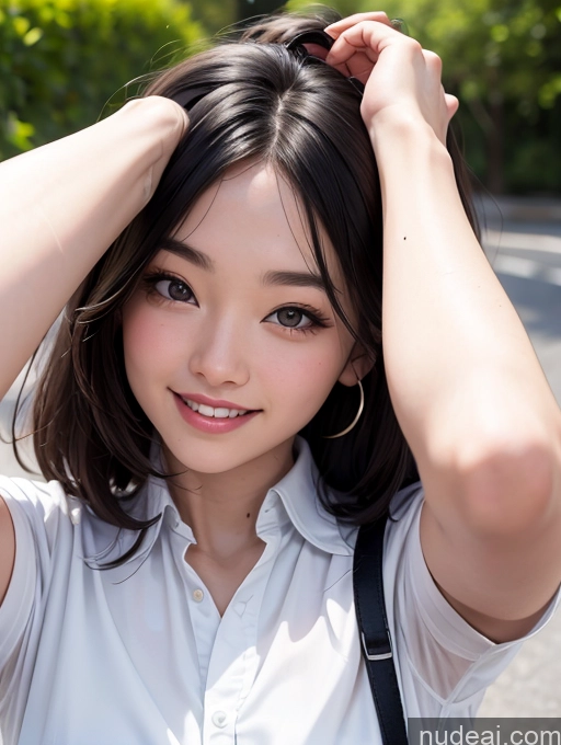 related ai porn images free for One Beautiful Fairer Skin 18 Black Hair Straight Asian Street Model Happy Close-up View Shirt