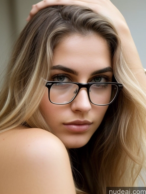 ai nude image of blond woman with glasses posing for a picture in front of a white wall pics of Sorority Beautiful Glasses Pubic Hair 18 Sad Blonde Long Hair Indian Surrealist Changing Room Close-up View Spreading Legs Nude Diamond Jewelry Bright Lighting Detailed