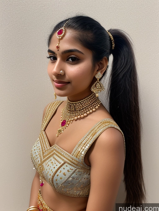 ai nude image of a close up of a woman in a gold and silver outfit pics of Sorority 18 Ponytail Indian Jewelry Diamond Jewelry Traditional