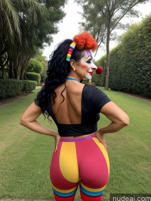 related ai porn images free for Milf One Perfect Boobs Big Ass Big Hips Perfect Body 60s Black Hair Long Hair Latina Back View Clown