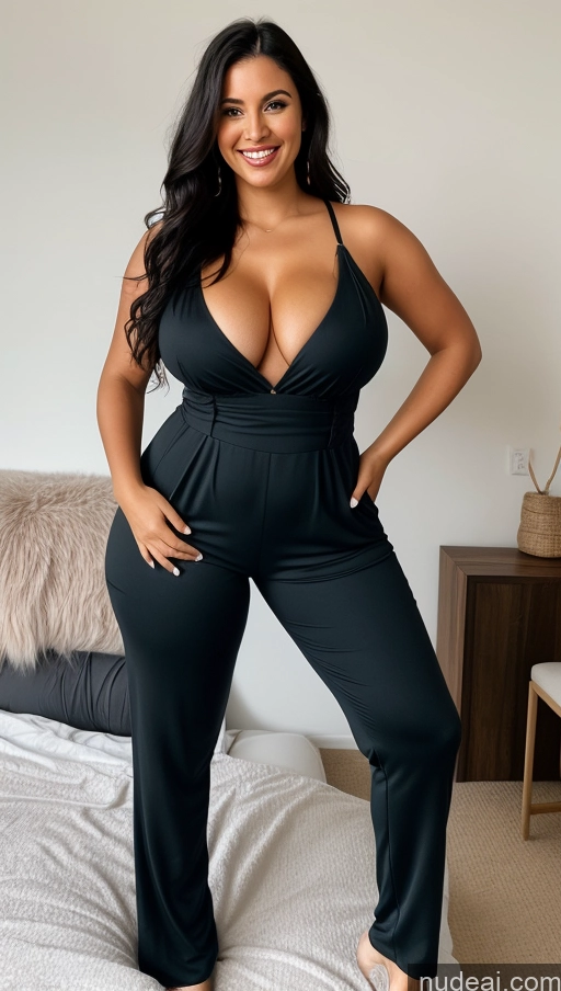 related ai porn images free for Perfect Boobs Big Ass Sexy Face Happy Hungarian Thick Perfect Body Front View Bedroom 30s Black Hair Jumpsuit Messy